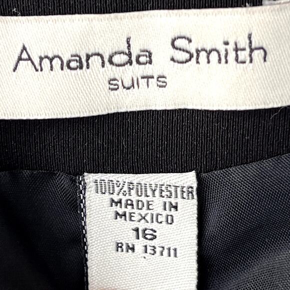 3 Piece Amanda Smith Suits Pencil Skirt Blazer Top Black Suit Plus Womens 16 - Picture 10 of 15